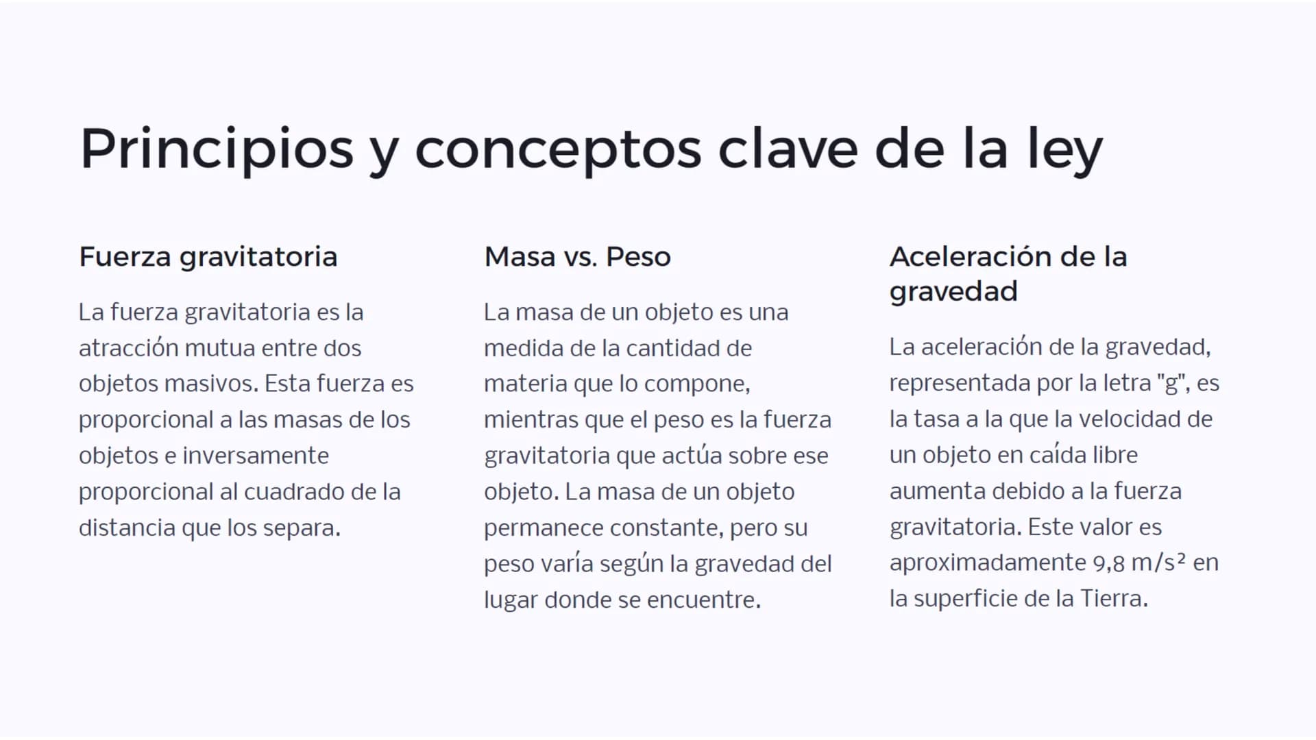 Introducción a la
ley de la
gravitación
universal
La ley de la gravitación universal es uno de los principios
fundamentales de la física, qu