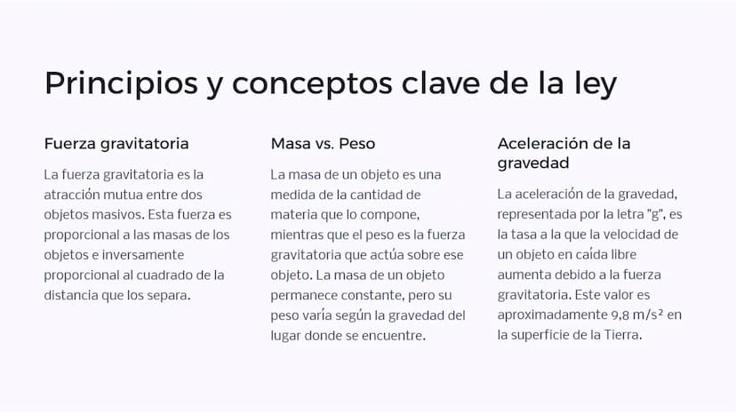 Introducción a la
ley de la
gravitación
universal
La ley de la gravitación universal es uno de los principios
fundamentales de la física, qu