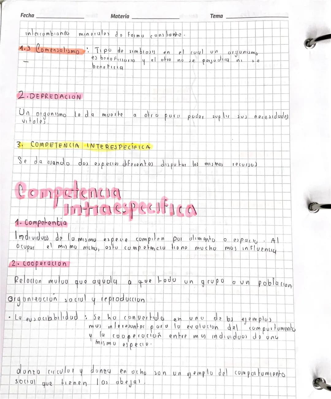 Fecha
Materia
Intercambiando
minerales
de Forma
constante.
1.3 Comensalismo : Tipo de simbiosis
Tema
en el cual un
orgunamo
perjudica ni
e
e
