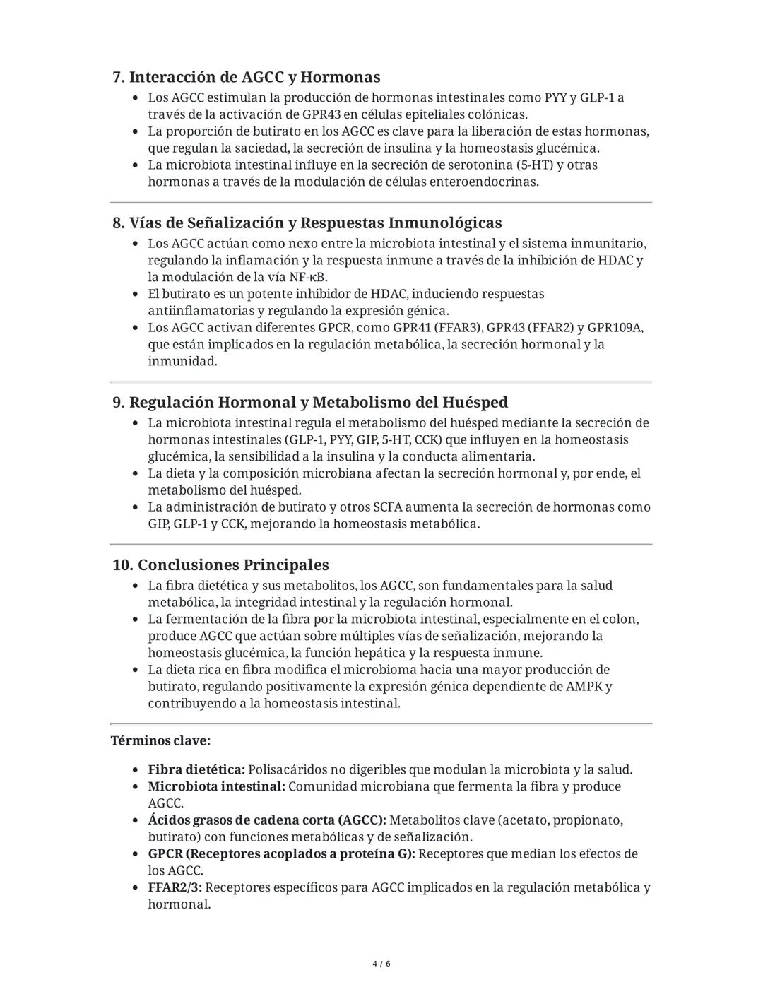 Vínculo molecular entre la fibra dietética, la microbiota
intestinal y la salud
1. Introducción y Resumen General
La fibra dietética, compue