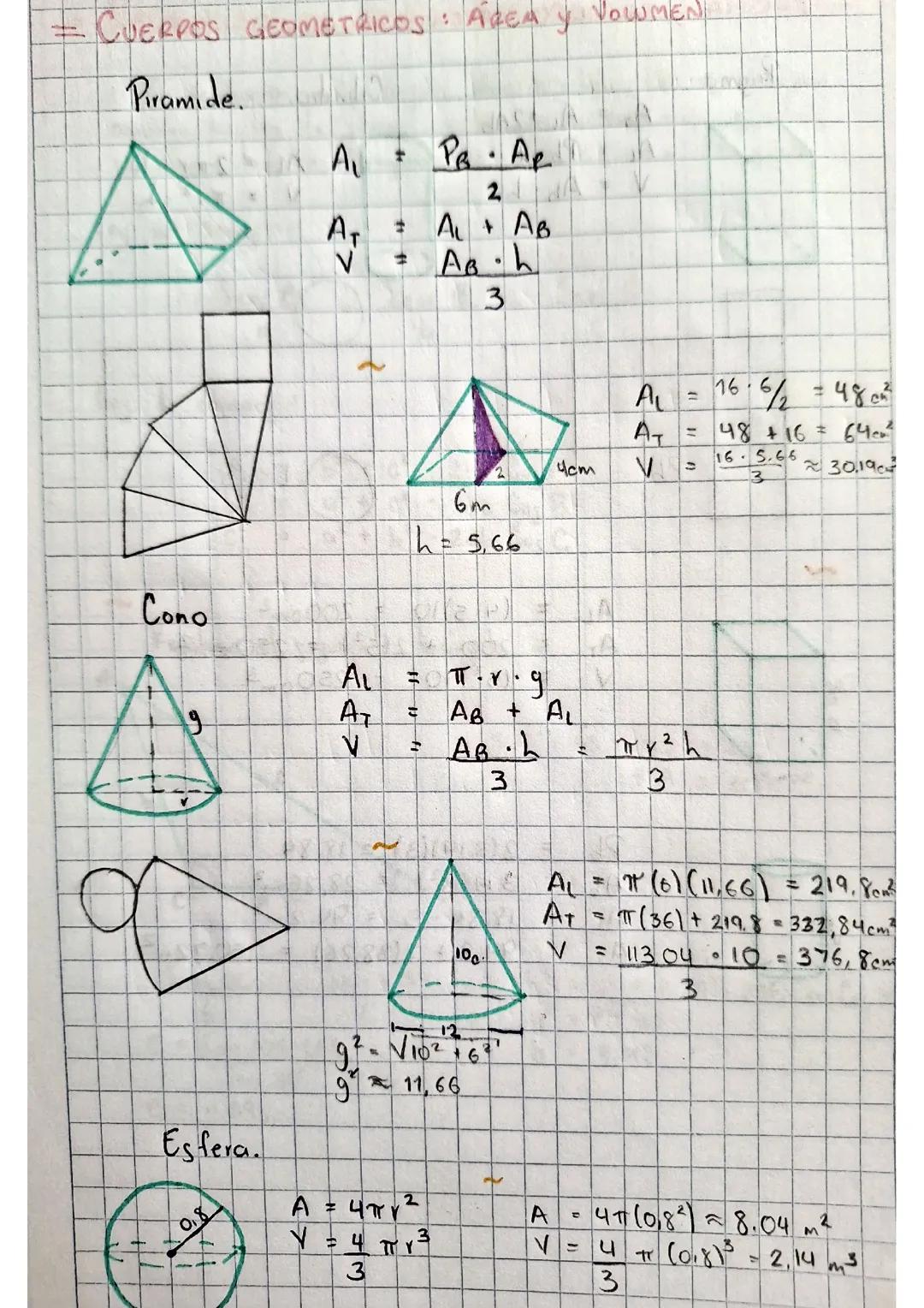 Cuerpos Geométricos: Áreas y Volúmenes Explicados