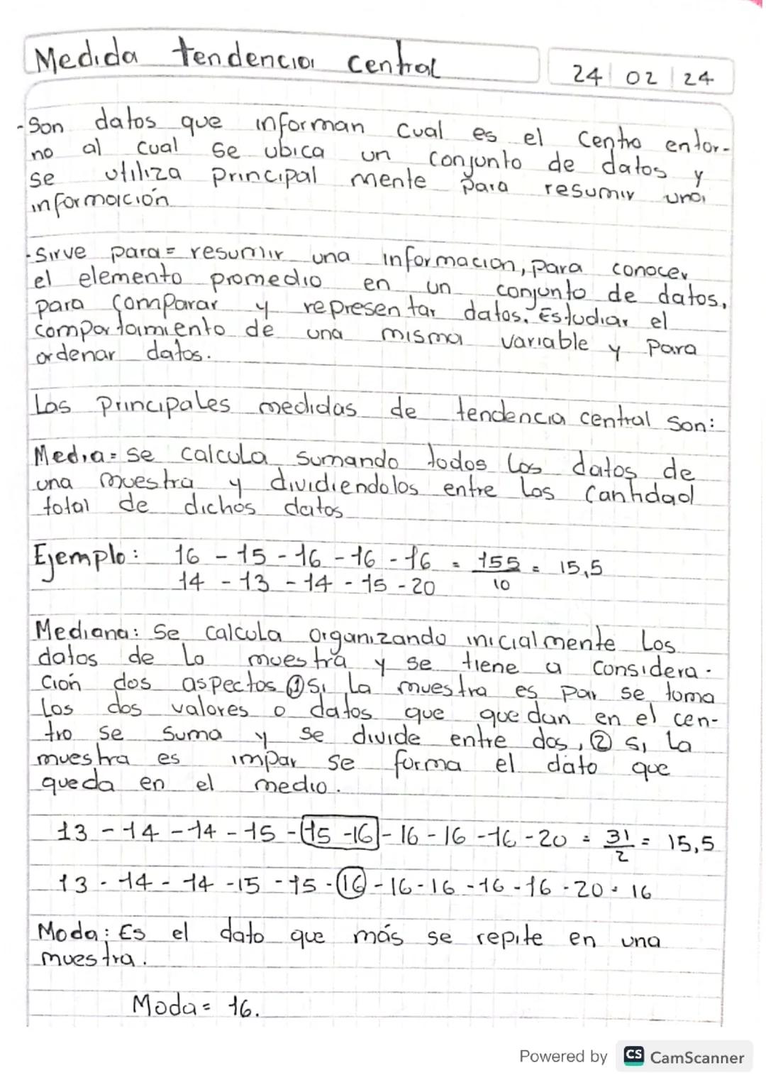 Medida de tendencia central 