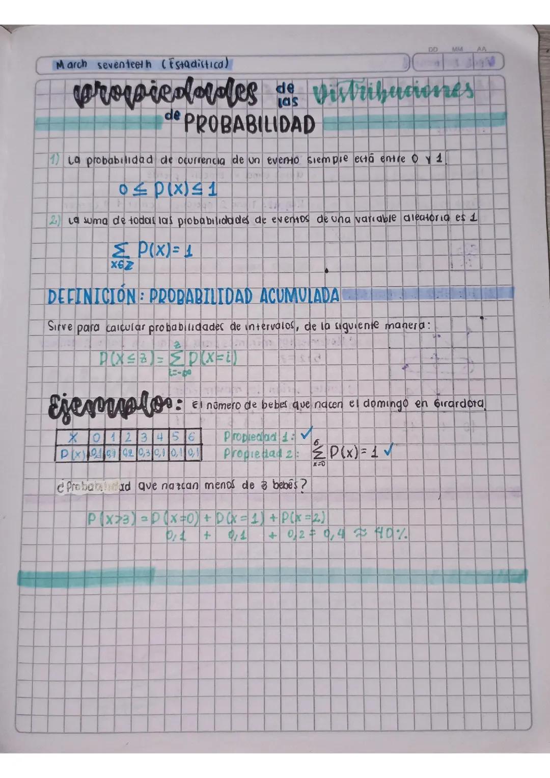 Propiedades de las distribuciones de probabilidad