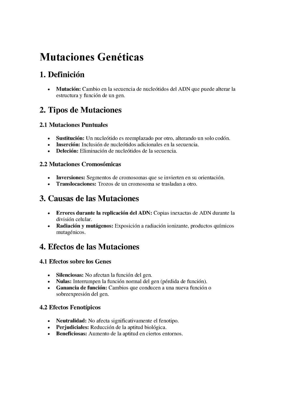 Mutaciones Genéticas