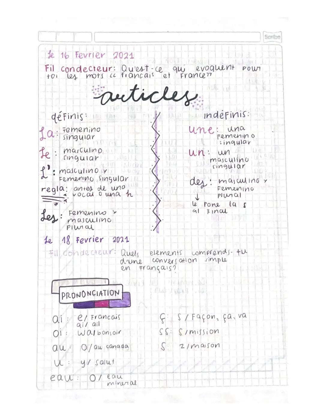 articulos en frances (femenino y masculino)