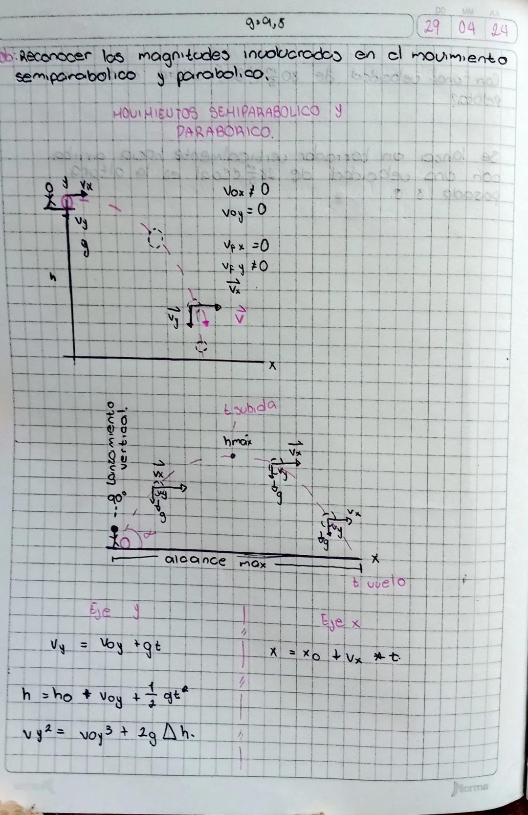 Movimiento semiparabolico y parabólico