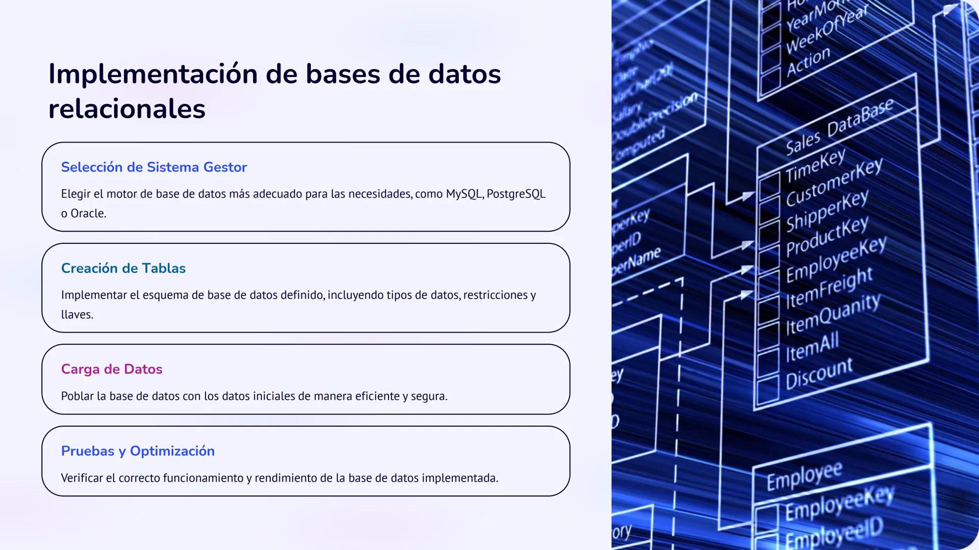 # Bases de Datos
Relacionales: Diseño,
implementación y
consultas

Las bases de datos relacionales son sistemas de gestión de
información po