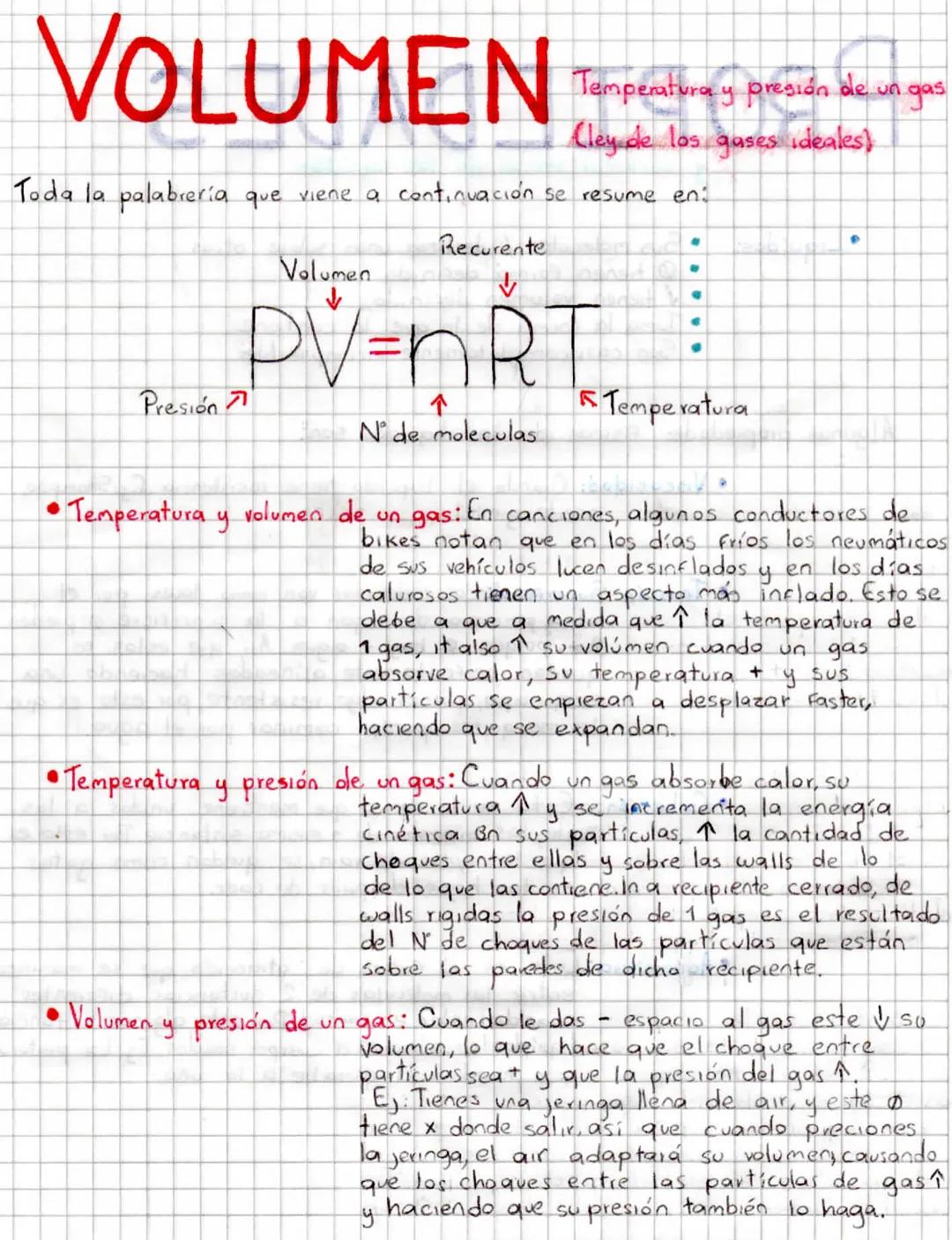 VOLUMEN
Temperatura y presión de un gas
Cley de los gases ideales)
Toda la palabrería que viene a continuación se resume en:
Volumen
Recuren