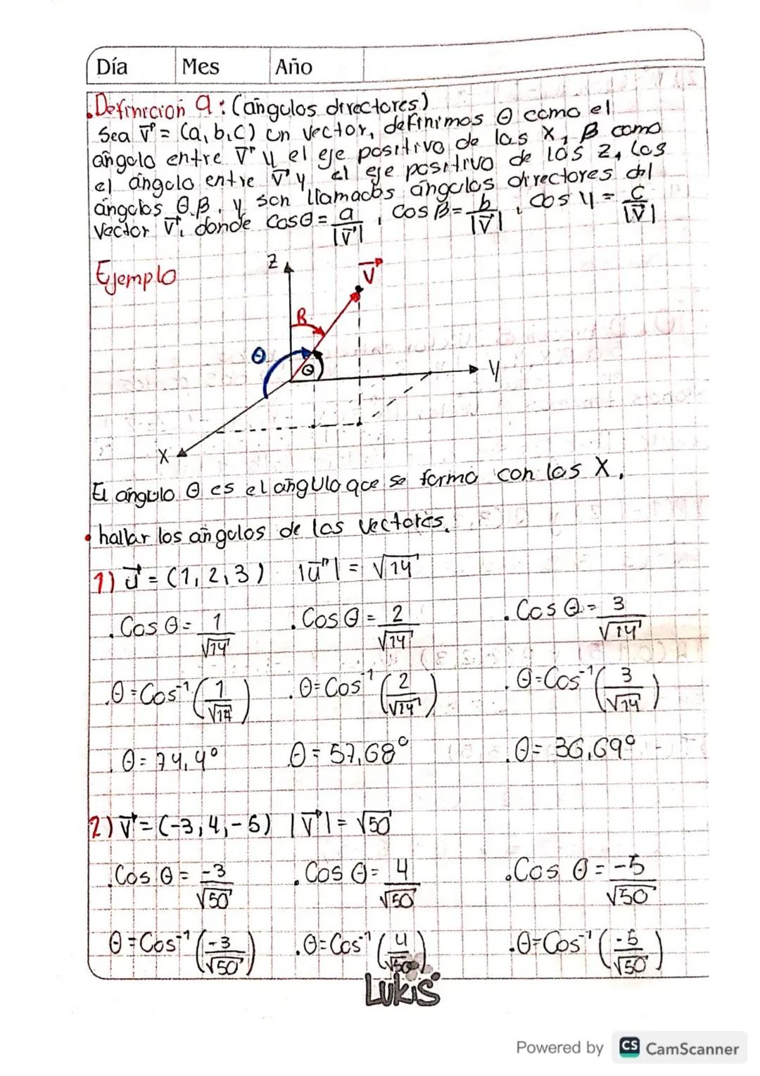 Case 18.
Día 30 Mes 10 Año 23 fisica I
Definition 5: (Vectores coordinados unitarios) son
3 Vectores de magnited 7 que llevon 10 dirección d