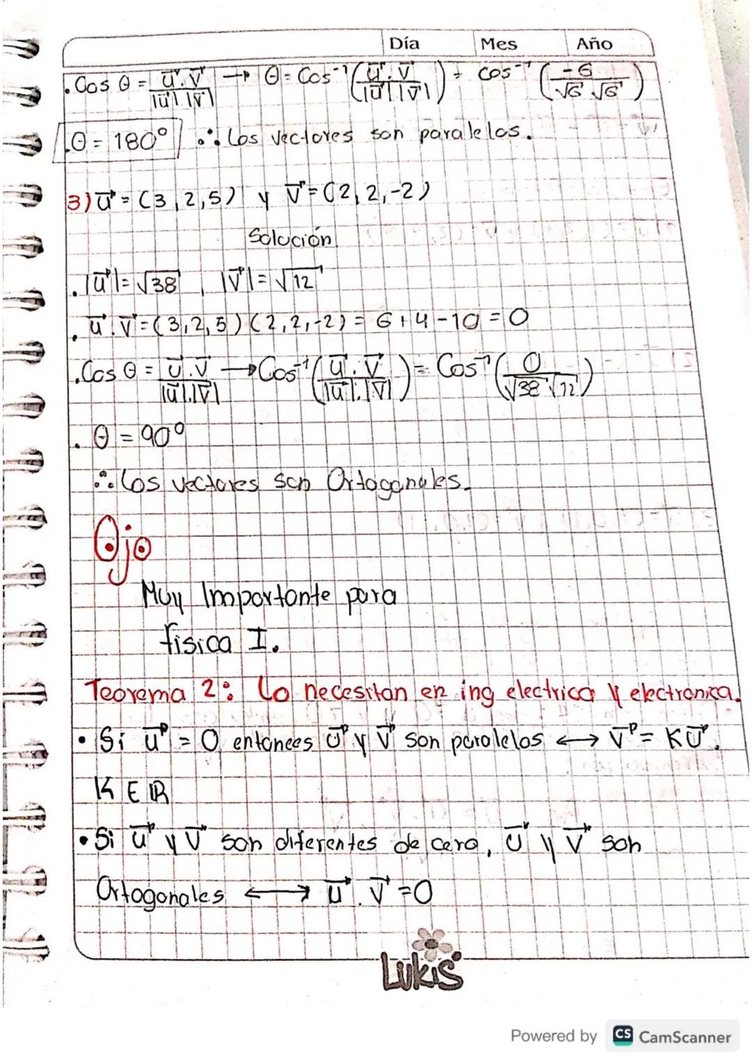 Case 18.
Día 30 Mes 10 Año 23 fisica I
Definition 5: (Vectores coordinados unitarios) son
3 Vectores de magnited 7 que llevon 10 dirección d