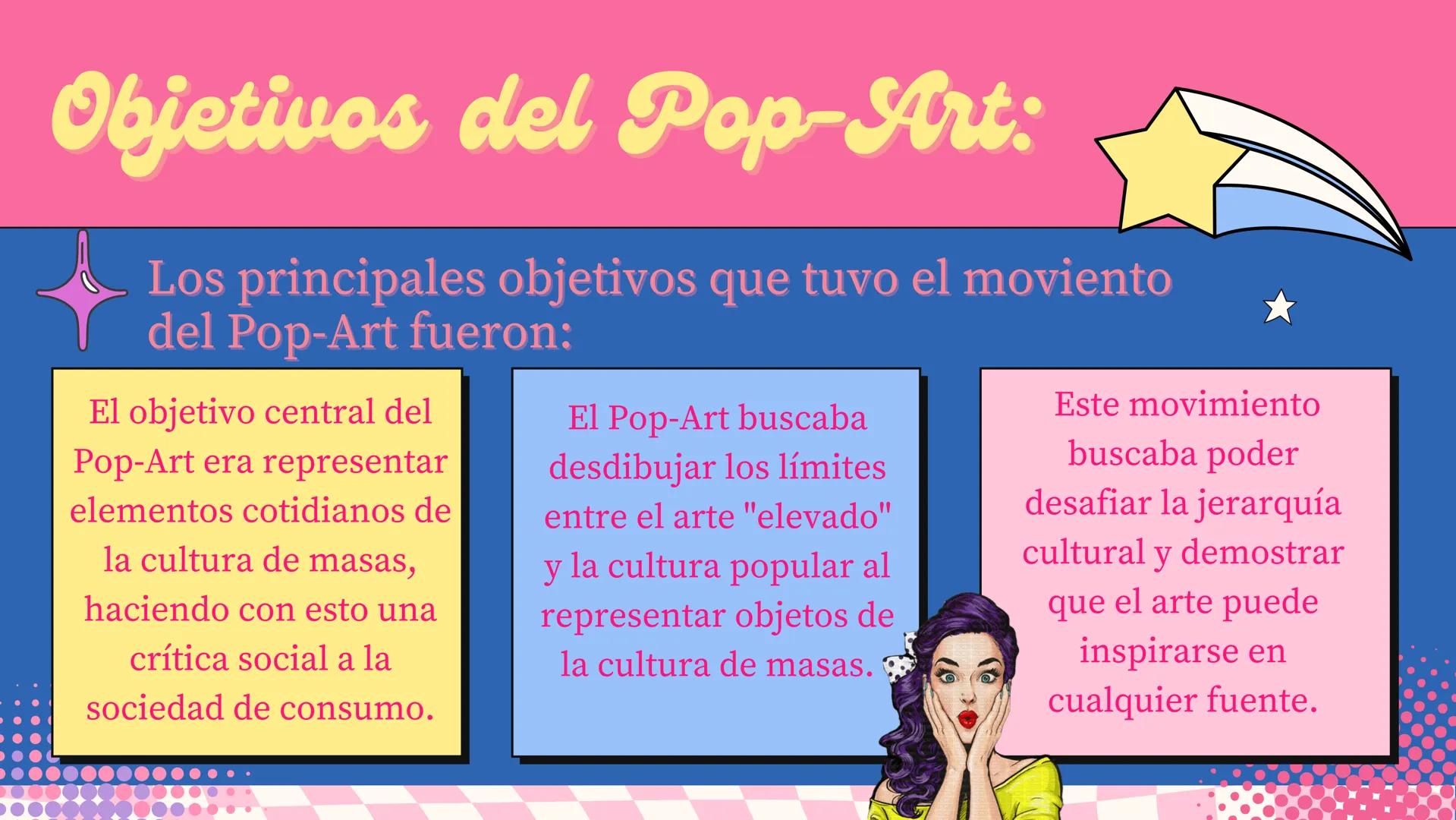LOOK!
Pop-Art
WOW Contenido
Pop-Art: La fusión entre el arte
y la cultura popular.
Antecedentes y contexto
histórico: El camino hacia el
Pop