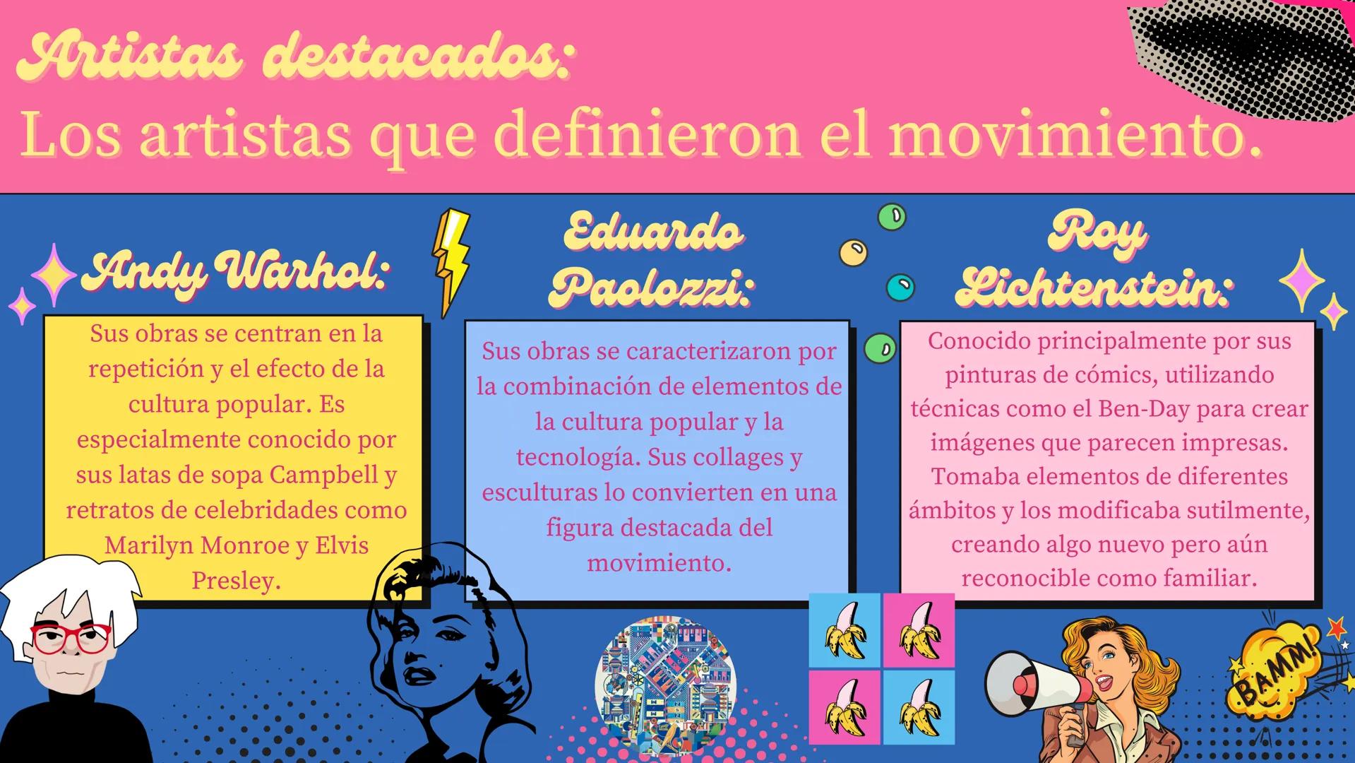 LOOK!
Pop-Art
WOW Contenido
Pop-Art: La fusión entre el arte
y la cultura popular.
Antecedentes y contexto
histórico: El camino hacia el
Pop