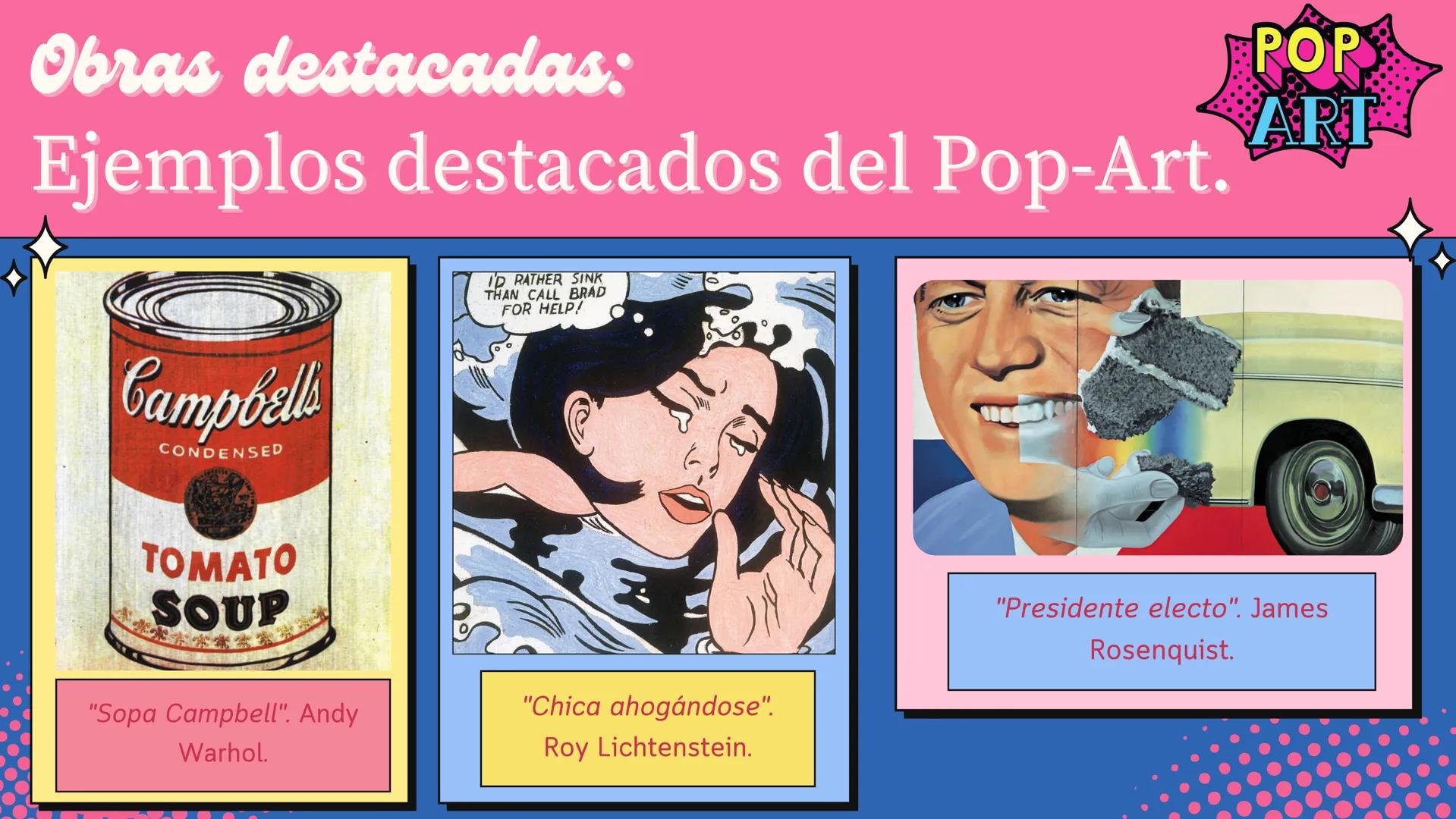 LOOK!
Pop-Art
WOW Contenido
Pop-Art: La fusión entre el arte
y la cultura popular.
Antecedentes y contexto
histórico: El camino hacia el
Pop