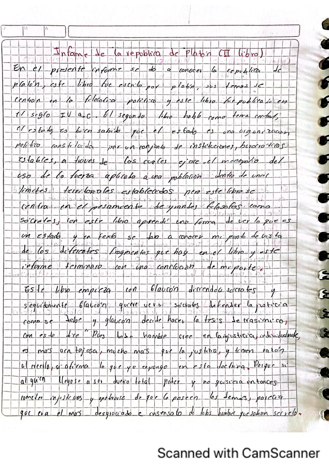 Infame de la republica de Platon (II libro)
En el presente informe
-platón, este libro fue escrito
Centran
en
Sc
da
a
conoces
La republica
ट