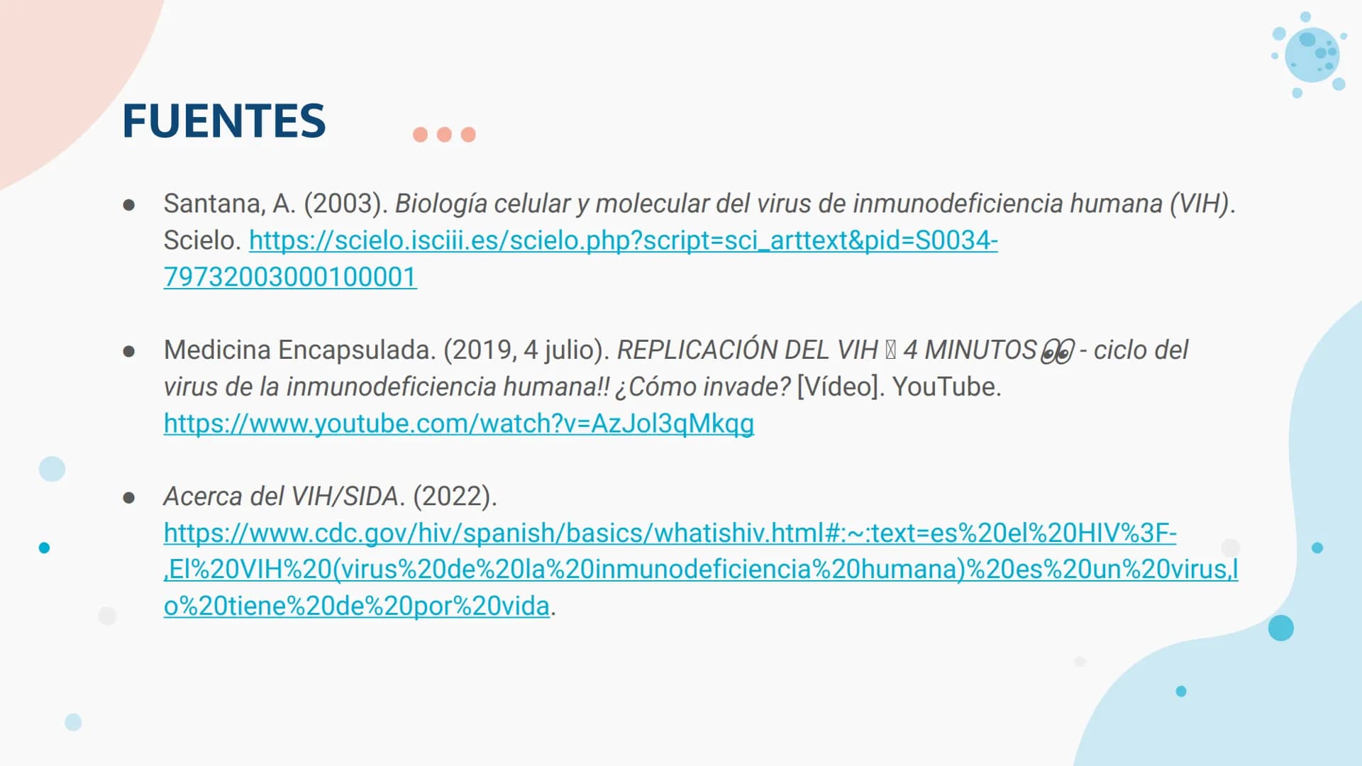 Replicación del virus
VIH ¿Qué es el VIH?
EI VIH es un virus de la familia
retrovidriae, que causa una infección
persistente. Por lo general