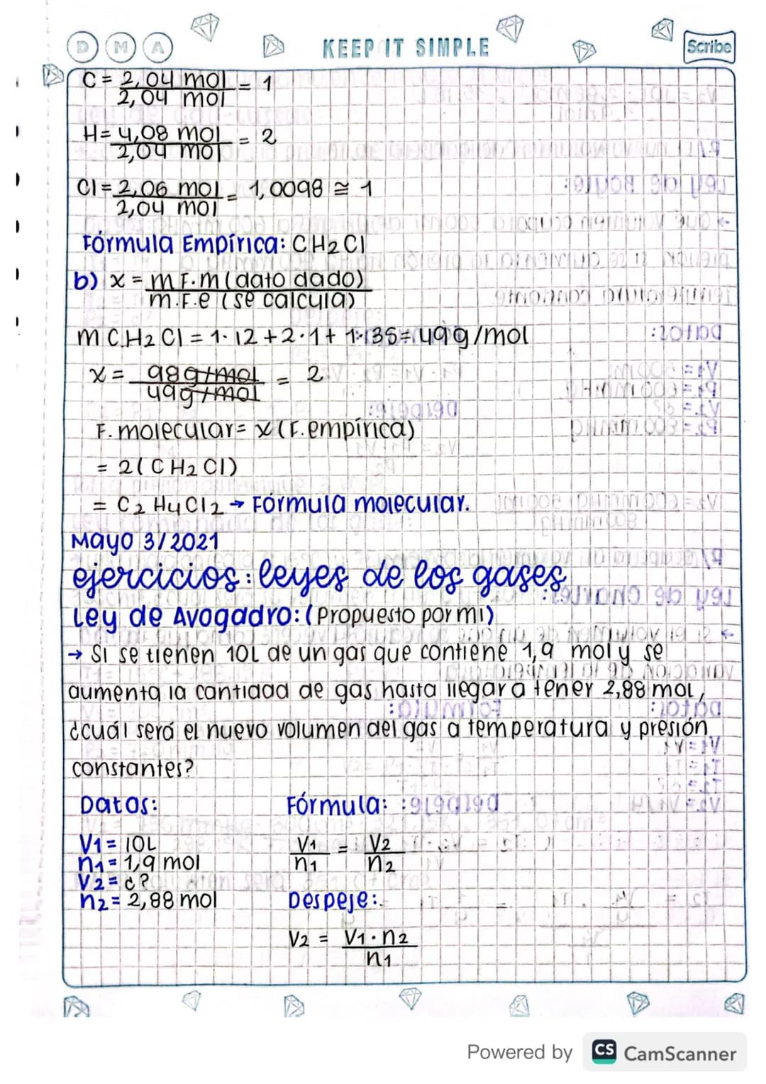 Scribe
Abril 26/2021
STAY COOL
leyes de los gases:
3 Datos:
V₁ → ? V2 = V2
P1 → UP₁ = P2
=
11 1/2 11 2NIT
ley combinada de los gases:
P1 V1 