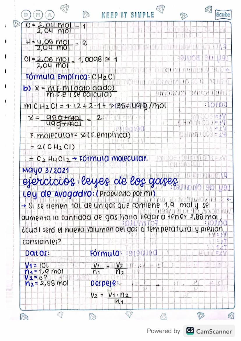 Scribe
Abril 26/2021
STAY COOL
leyes de los gases:
3 Datos:
V₁ → ? V2 = V2
P1 → UP₁ = P2
=
11 1/2 11 2NIT
ley combinada de los gases:
P1 V1 