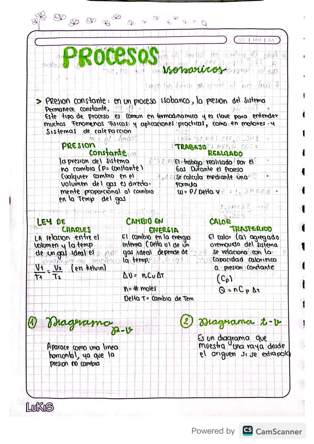 Procesos
ba.ps
DD IMMI AA
JW 000 119 92495 A
ssobaricos
of sup
19b forms goat of org low) 9
> Presion constante: en un proceso isobanco, la 