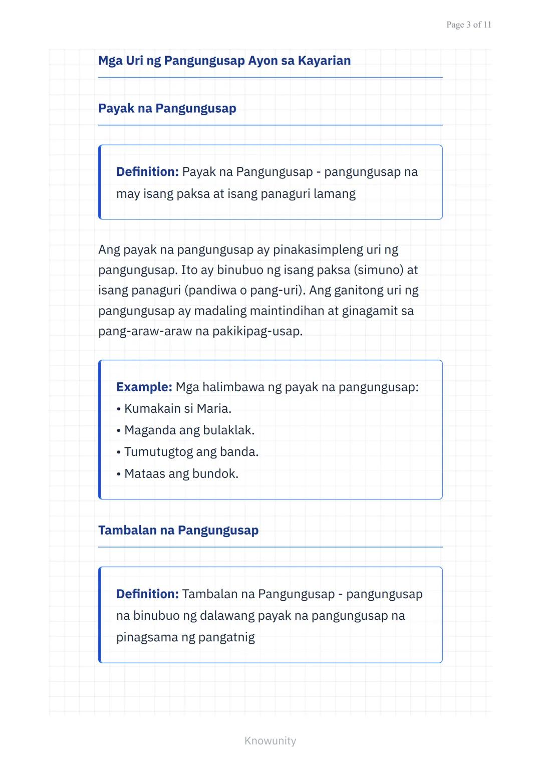 Wika at Estruktura ng Filipino: Balarila - Pangungusap at
Kayarian
Pag-aaral ng mga uri ng pangungusap at
kayarian nito sa wikang Filipino u