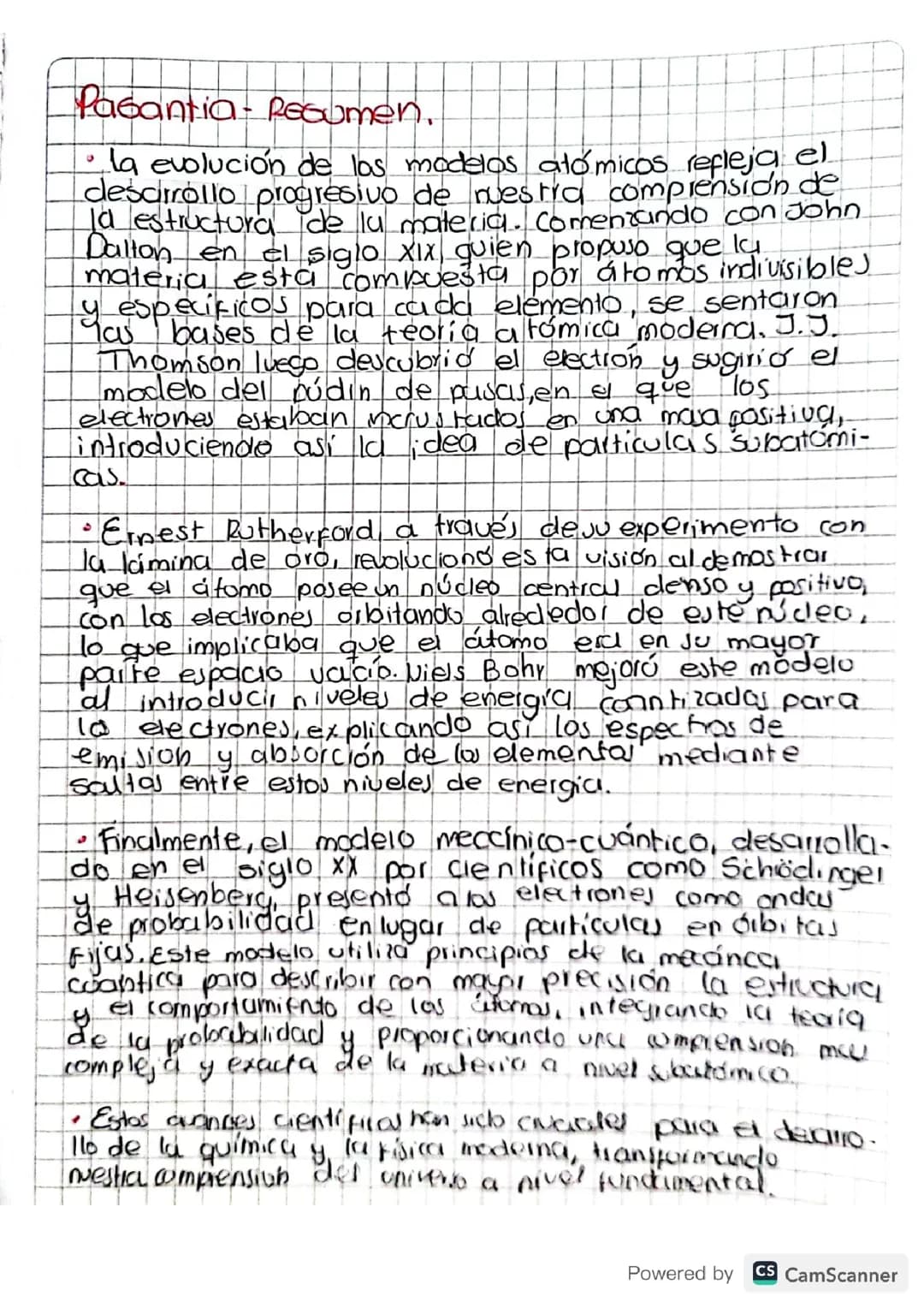Química: Taller modelos atómicos