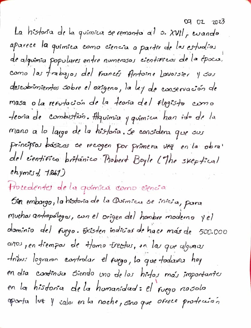 Química
0902 2023
Concepto: Es la ciencia que estudia la materia, su compost-
ción, su estructura, Sus
Propiedades,
Su transforma cion, y
fe