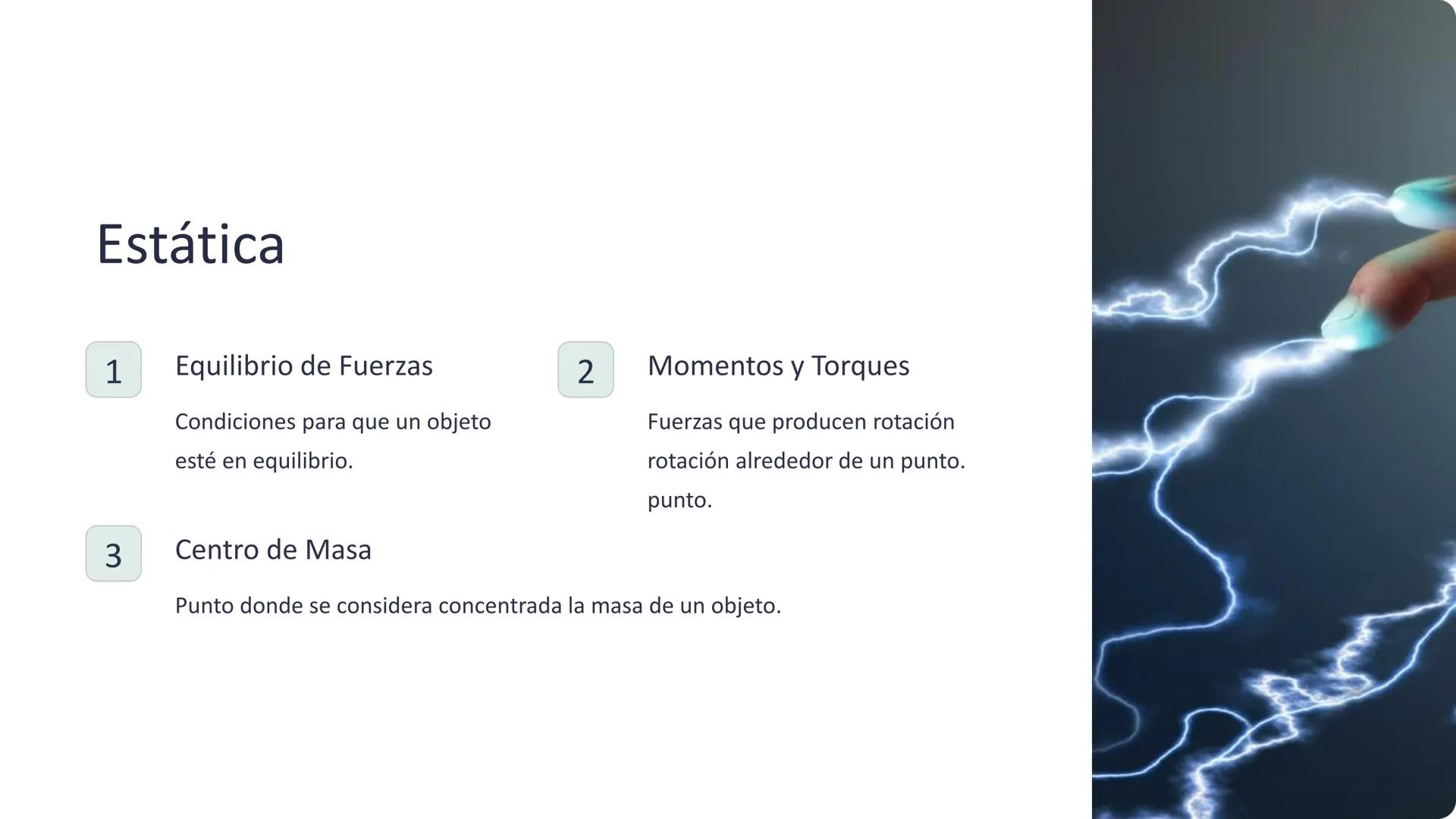 Mecánica
La mecánica es la rama de la física que estudia el movimiento y las
las fuerzas que lo producen. Abarca conceptos fundamentales com
