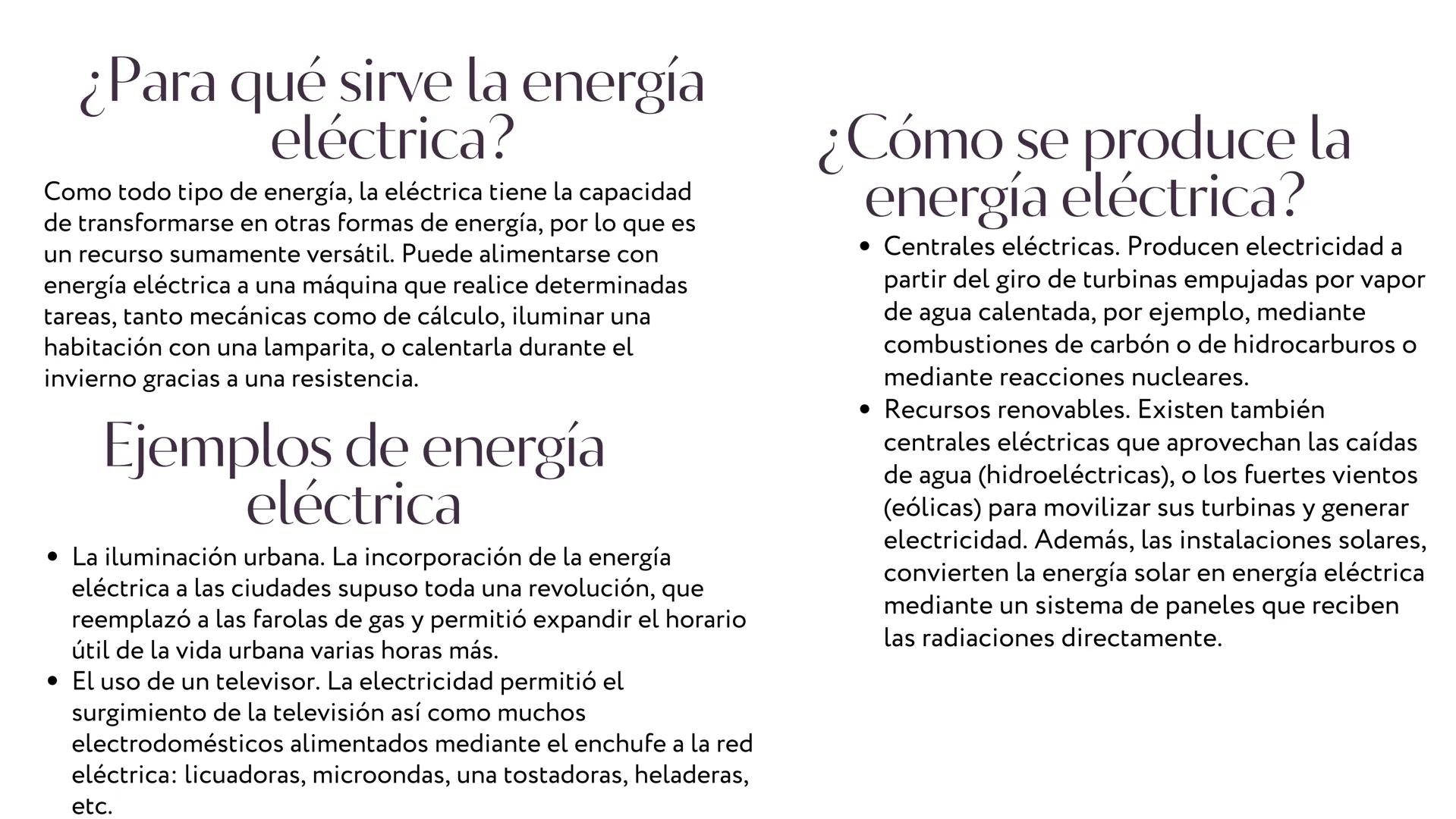 # ENERGÍA
# ELÉCTRICA # ¿Qué es la energía cinética?

La energía eléctrica o electricidad es la energía
que se origina de la diferencia de p