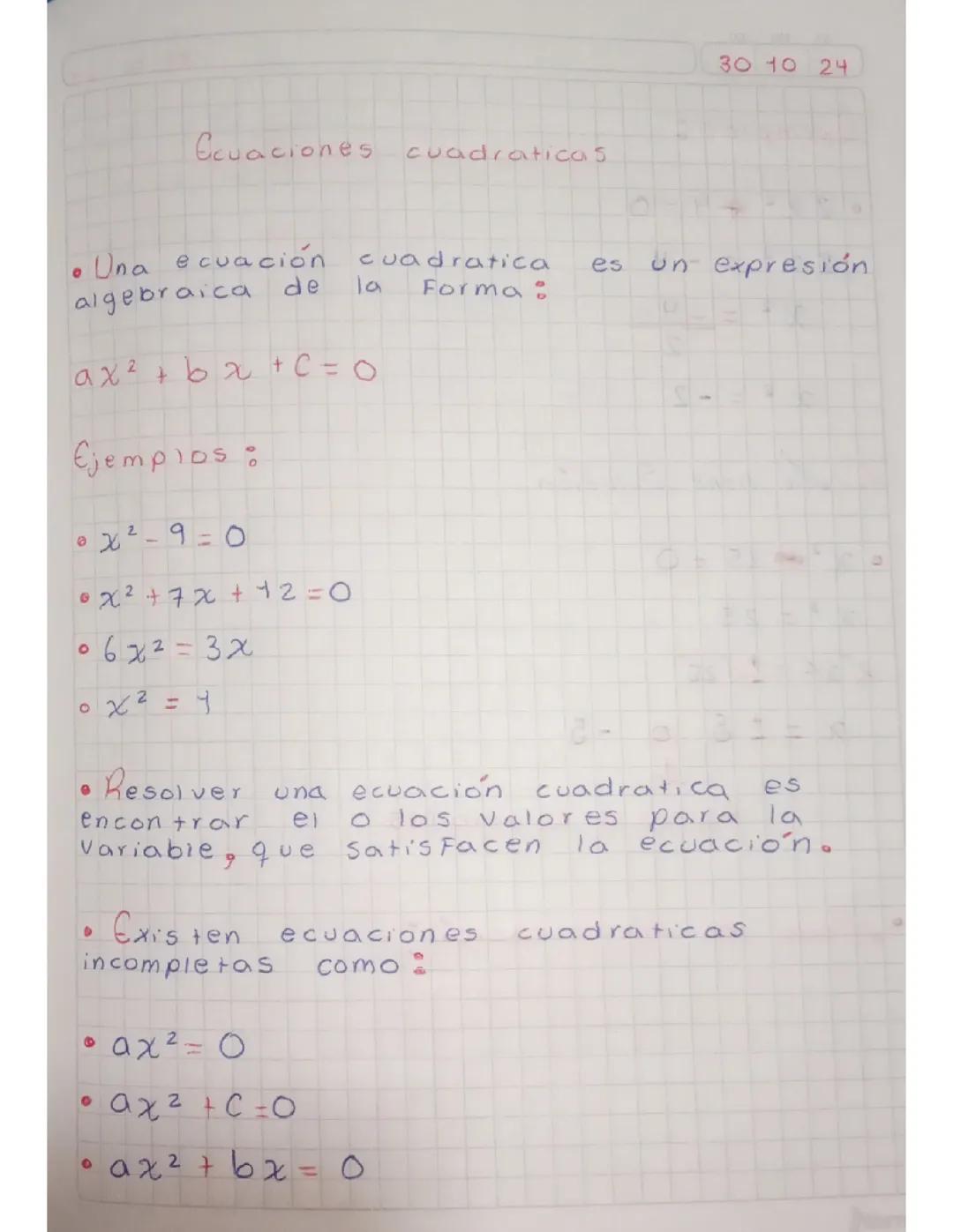 Ecuaciones cuadraticas