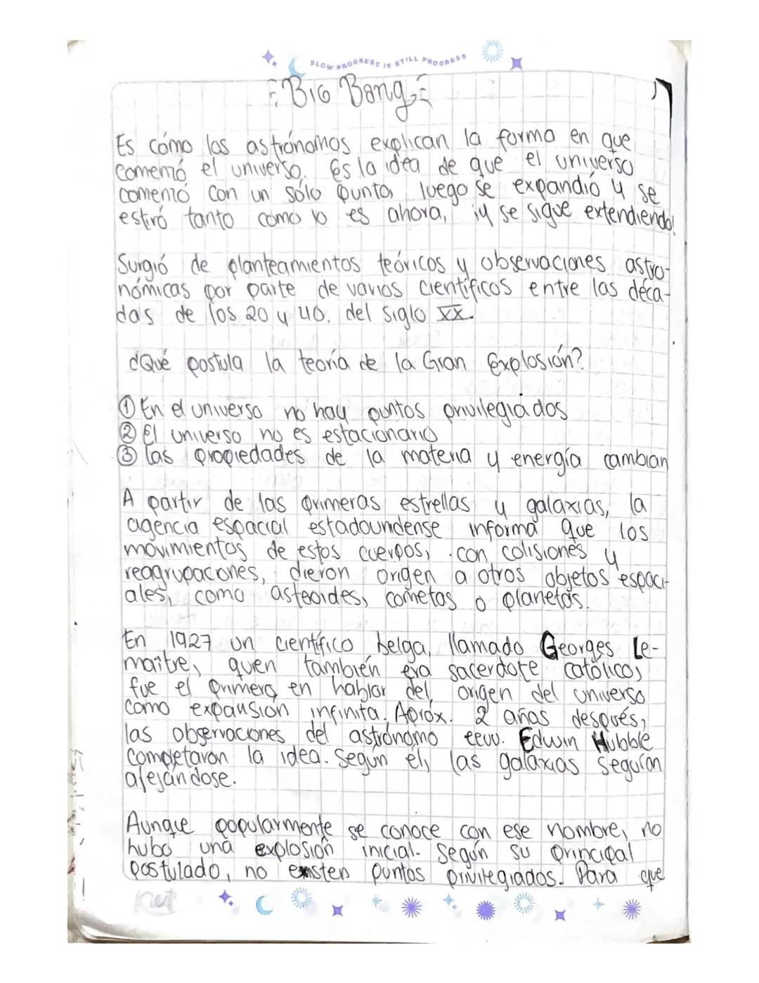 BLOW PROGRESE IS STILL PROGRESS
# Big Bong
Es cómo los astrónomos explican la forma en que
Comemó el universo. Es la idea de que el universo