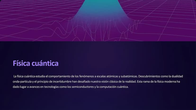 la física moderna
La física moderna representa una transformación radical en nuestra
nuestra comprensión del universo. Abarca conceptos revo