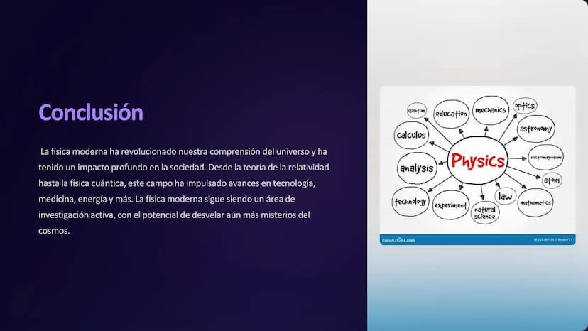 la física moderna
La física moderna representa una transformación radical en nuestra
nuestra comprensión del universo. Abarca conceptos revo