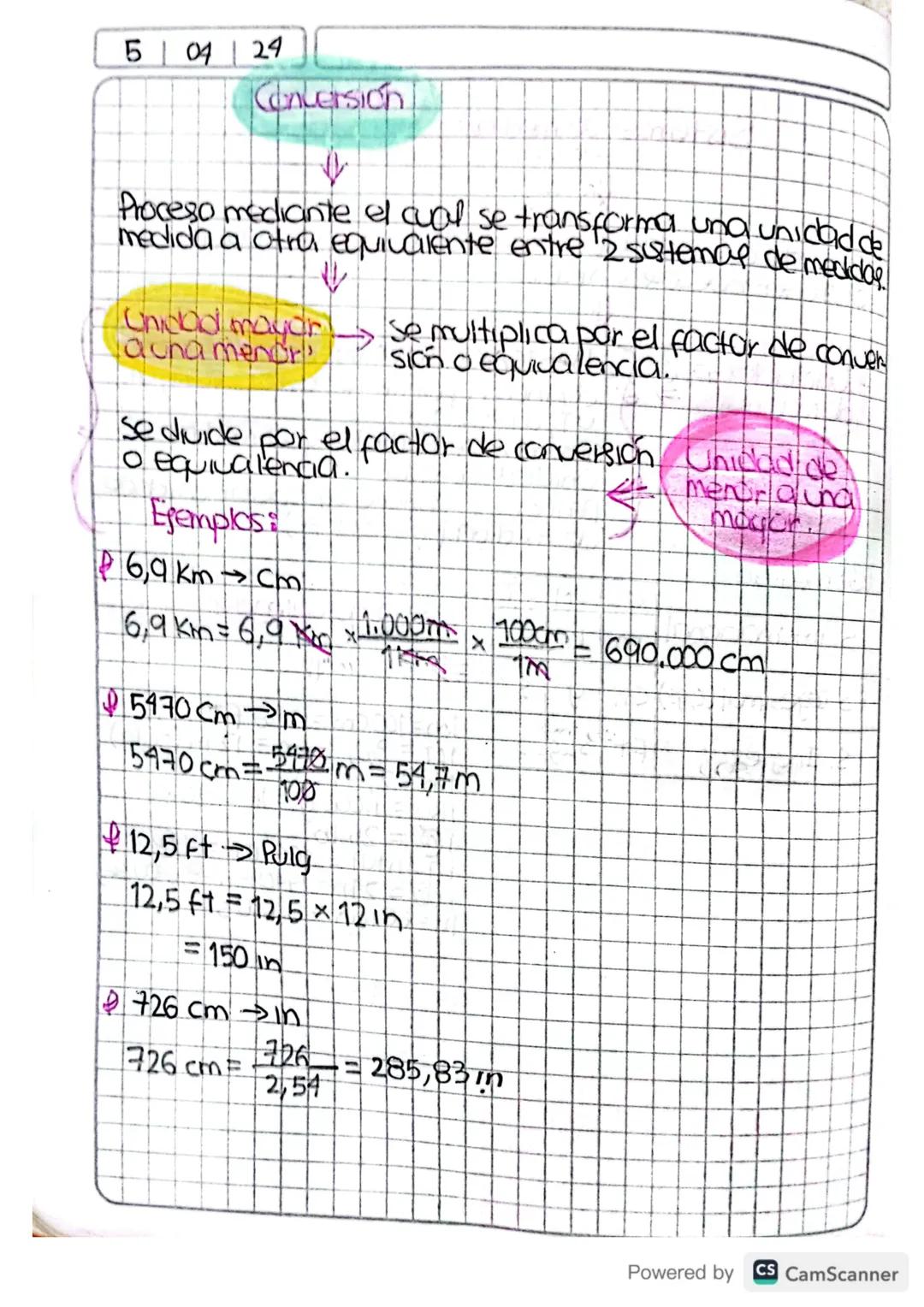 Conversión + ejercicios 