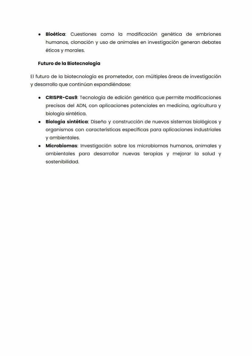 Biotecnología y sus Aplicaciones
La biotecnología es un campo multidisciplinario que combina principios de
biología, química, física, ingeni
