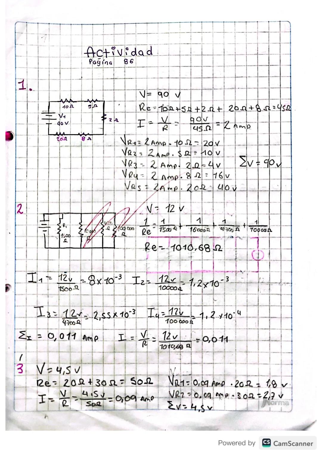 Ley de Ohm
V=IR
+
Intensidad.
Voltaje de Corriente
Resistencia
Circuitos en Sene y en Paralelo
Circuito en
en Serie
La corriente es que
IR
C