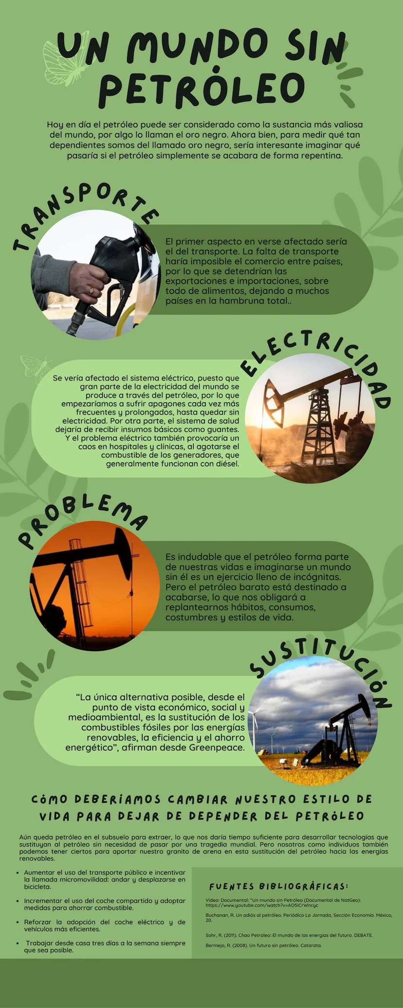UN MUNDO SIN
PETRÓLEO
Hoy en día el petróleo puede ser considerado como la sustancia más valiosa
del mundo, por algo lo llaman el oro negro.