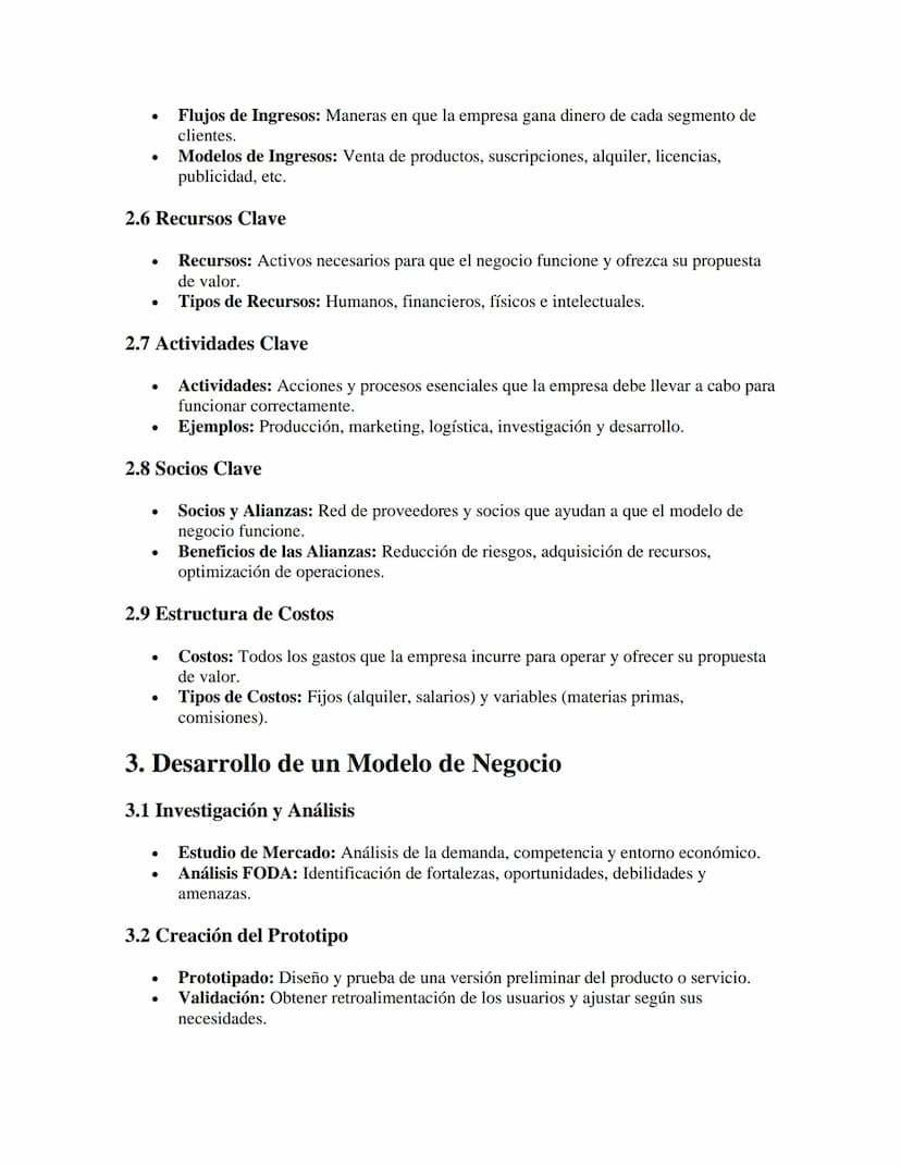 Desarrollo de Modelos de Negocio
APUNTES//
1. Definición de Modelo de Negocio
•
•
Modelo de Negocio: Estructura conceptual que explica cómo 