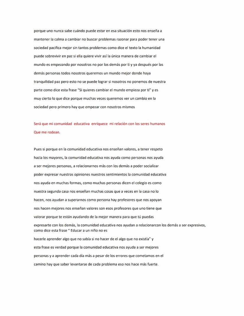 LA COMUNIDAD
EDUCATIVA
=
ENRIQUECE MI
RELACION CON LOS OTROS
Actividad 1: Desarrolla una enseñanza de los temas 3 y 4 en donde expliques por