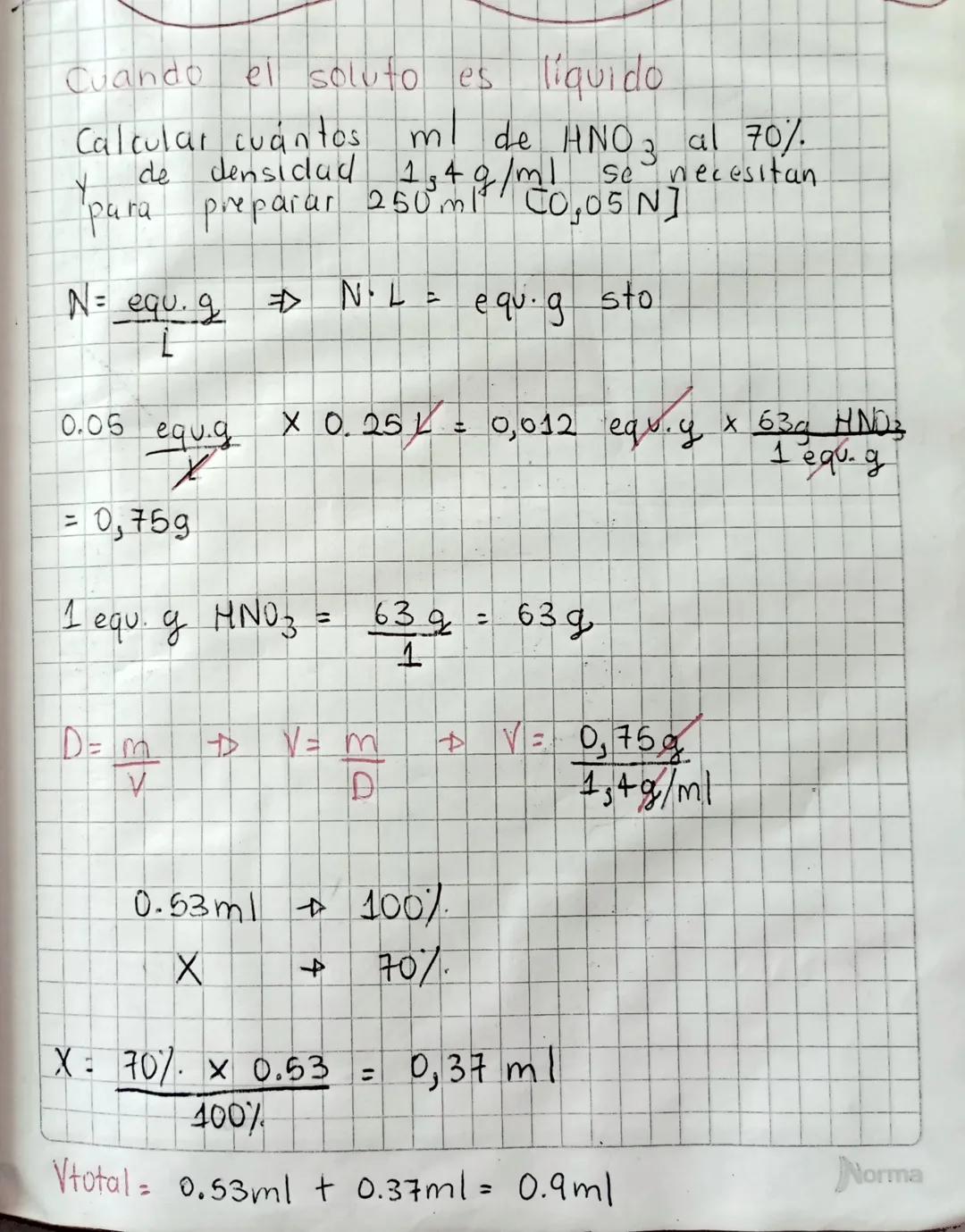 Se define
NORMALIDAD
со то los equivalentes & stox Lsin
N = equ. g sto
L sin
equ.g depende de
El valor de
naturaleza del
hidróxido, un ácido