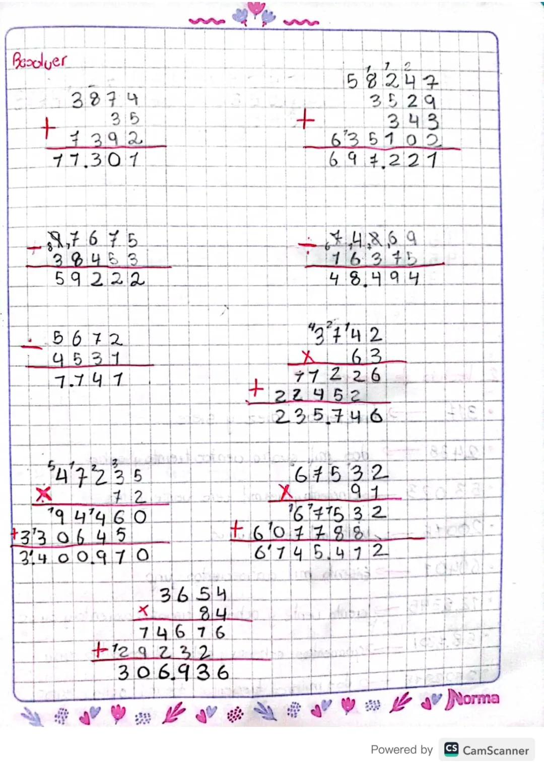 555
MATE
MATICAS
&
Estefany Lizeth figueroa Palencia..
6° grado
6°º
perryn
Mied
pererna
No
Powered by CS CamScanner Boooluer
+
3874
7392
773
