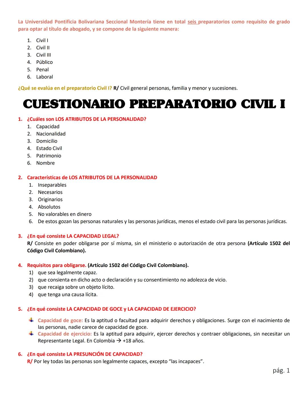 La Universidad Pontificia Bolivariana Seccional Montería tiene en total seis preparatorios como requisito de grado
para optar al título de a