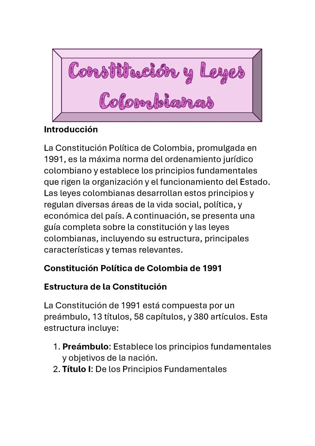 CONSTITUCIÓN Y LEYES COLOMBIANAS