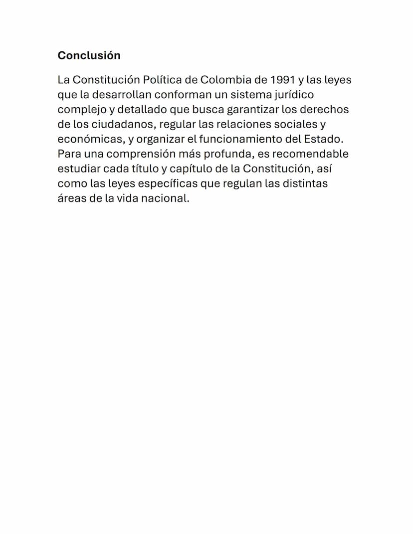 Constitución y Leyes
Colombianas
Introducción
La Constitución Política de Colombia, promulgada en
1991, es la máxima norma del ordenamiento 