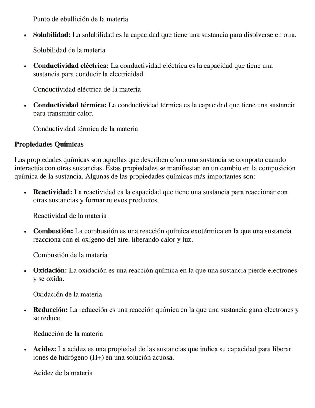 Propiedades Químicas y Físicas de la Materia
Introducción
La materia es todo aquello que ocupa espacio y tiene masa. Está formada por partíc