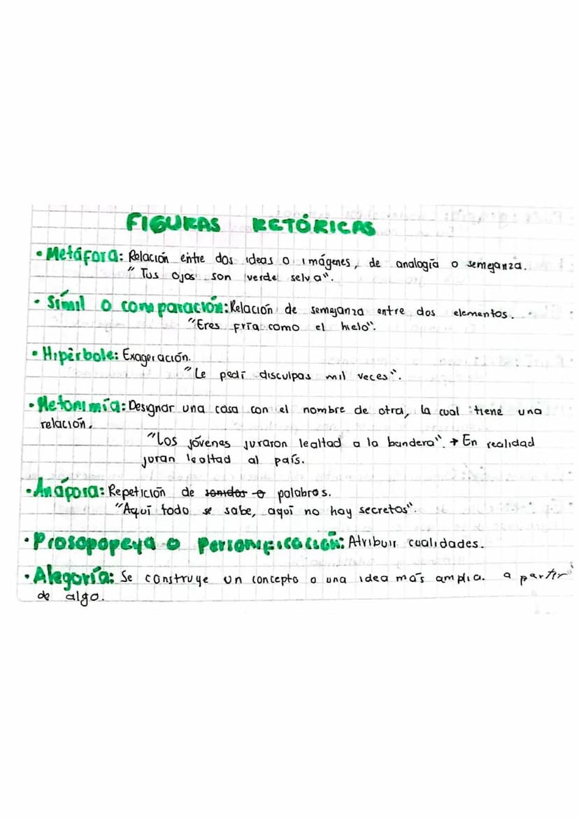 FIGURAS
RETÓRICAS
•Metáfora: Relación entre dos ideas o
"
Tus
Imágenes, de analogia o semejanza.
Ojos son verde selva".
Simil o comparacion: