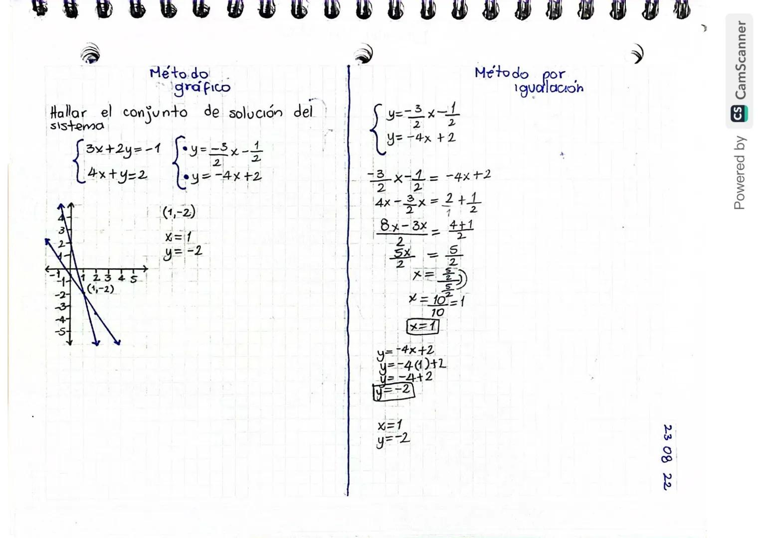 Conjunto de
Sistema de ecuaciones
Lineales
ecuaciones, con 2 o más incognitas
23 08 22
√2 ecuaciones
S3 ecuaciones
2x 2
3 x 3
(2 incognitas
