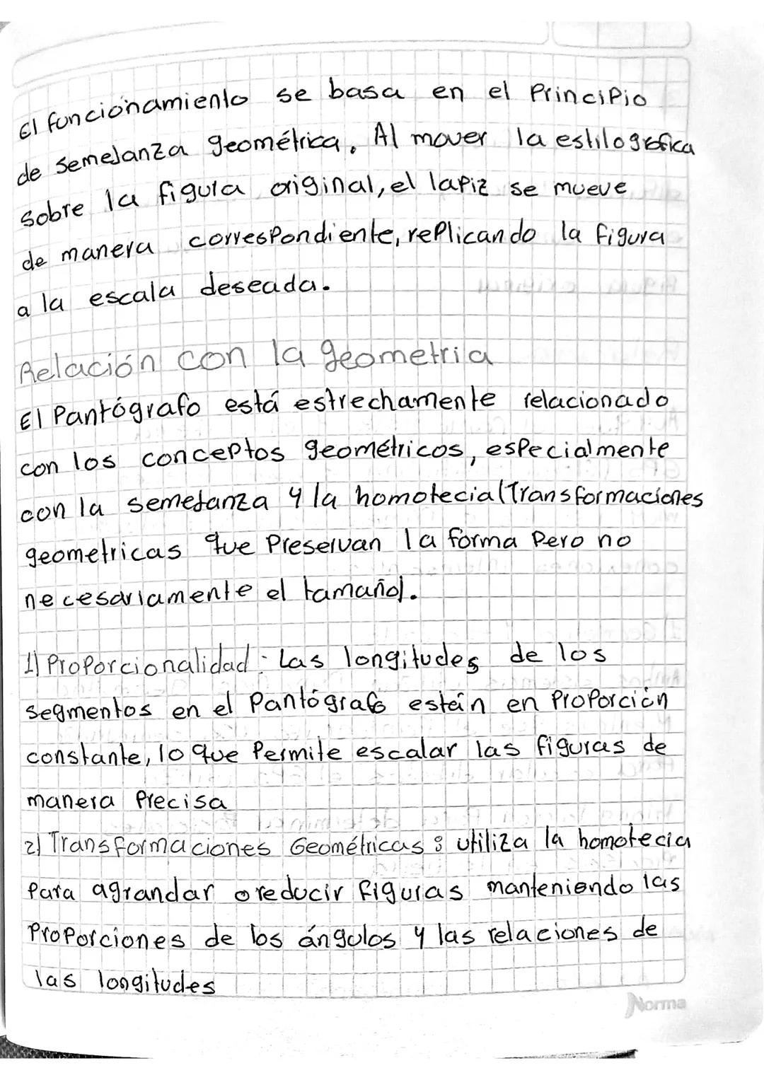 Relación del pantógrafo con la geometría