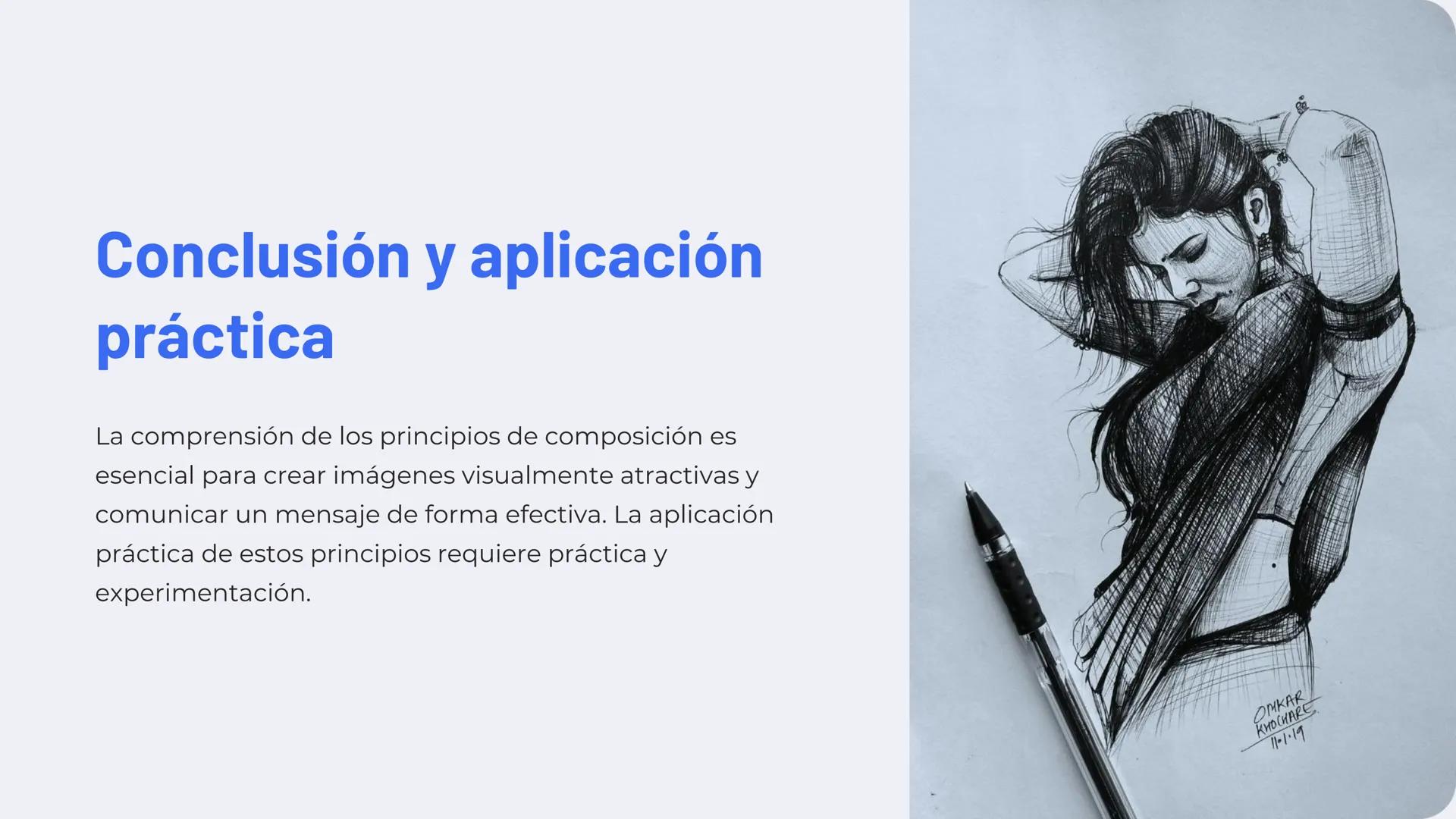 Introducción a los
principios de
composición
La composición es la organización de los elementos
visuales en una obra de arte. Es un proceso 