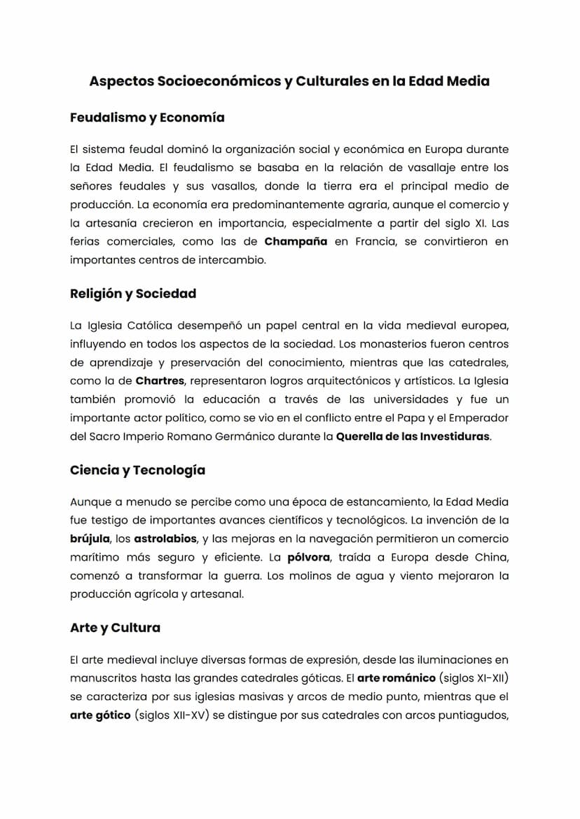 LA EDAD MEDIA
La Edad Media, comprendida entre la caída del Imperio Romano de Occidente en
476 y el descubrimiento de América por Cristóbal 