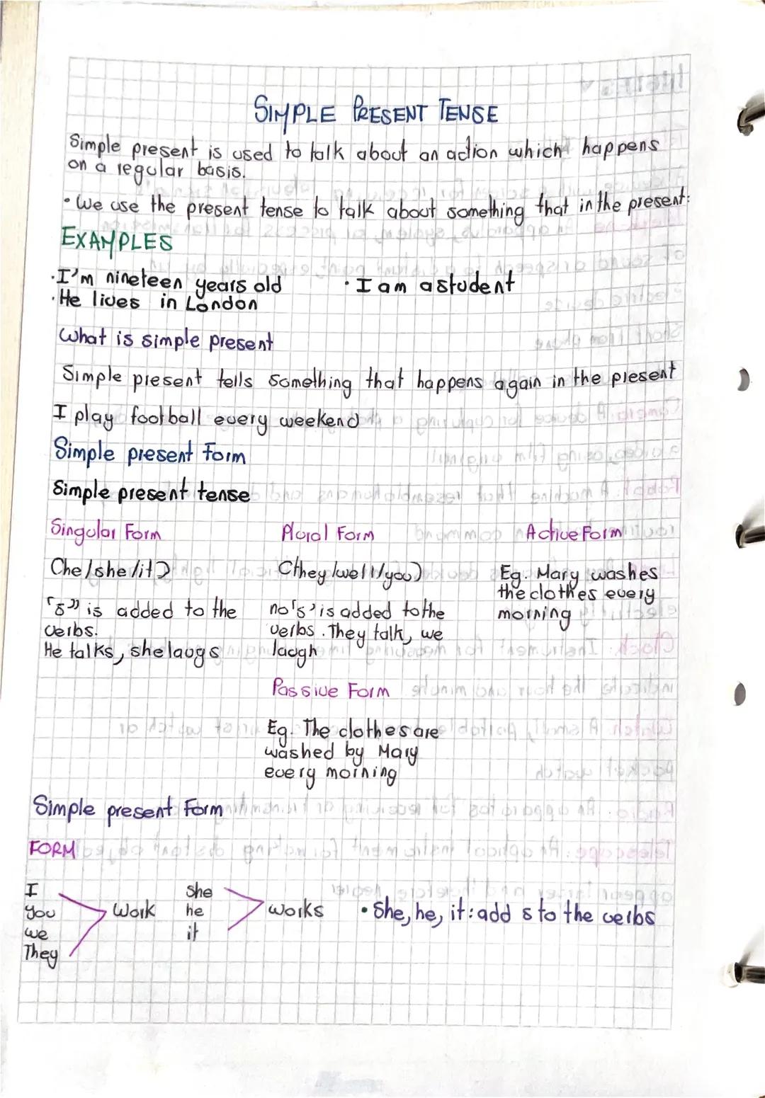 # SIMPLE PRESENT TENSE

Simple present is used to talk about an action which happens
on a regular basis.

• We use the present tense to talk