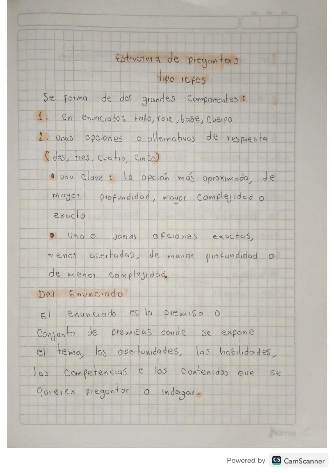 Se forma
Estructura de preguntas.
tipo icfes
de dos grandes Componentes:
1. Un enunciado: tallo, raiz, base, Cuerpo
2
UnaJ
opciones
o altern